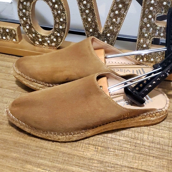 Viscata Suede Espadrille Slip On Sahara Brown Sandals Sz 7 (38) - Picture 2 of 11